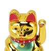 Gold & White Solar Waving Fortune Cat Ornament  Hotel Restaurant Display Piece