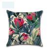 Luxurious 18'' Green Tropical Plant Pillow Case Cotton Sofa Cushion Cover Decorative