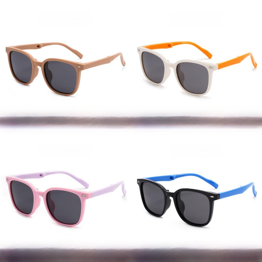 Kids Square Sunglasses Uv400 Polarized With Geometric Tac Lenses For Outdoor Play And Party