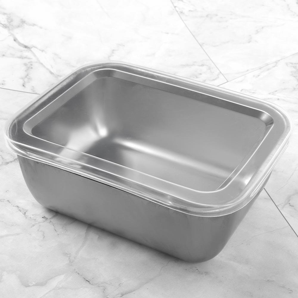 with Plastic Cover Stainless Steel Food Storage Box Rustproof Food Container Sausage