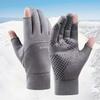 Men's Thermal Fleece Lined Waterproof Anti Slip Touch Screen Cycling Gloves For Riding Driving Fishing Outdoor Sports