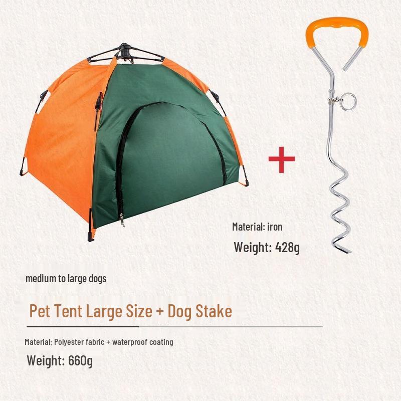 ZISIZ Pet Foldable Camping Bed with Detachable Tent
