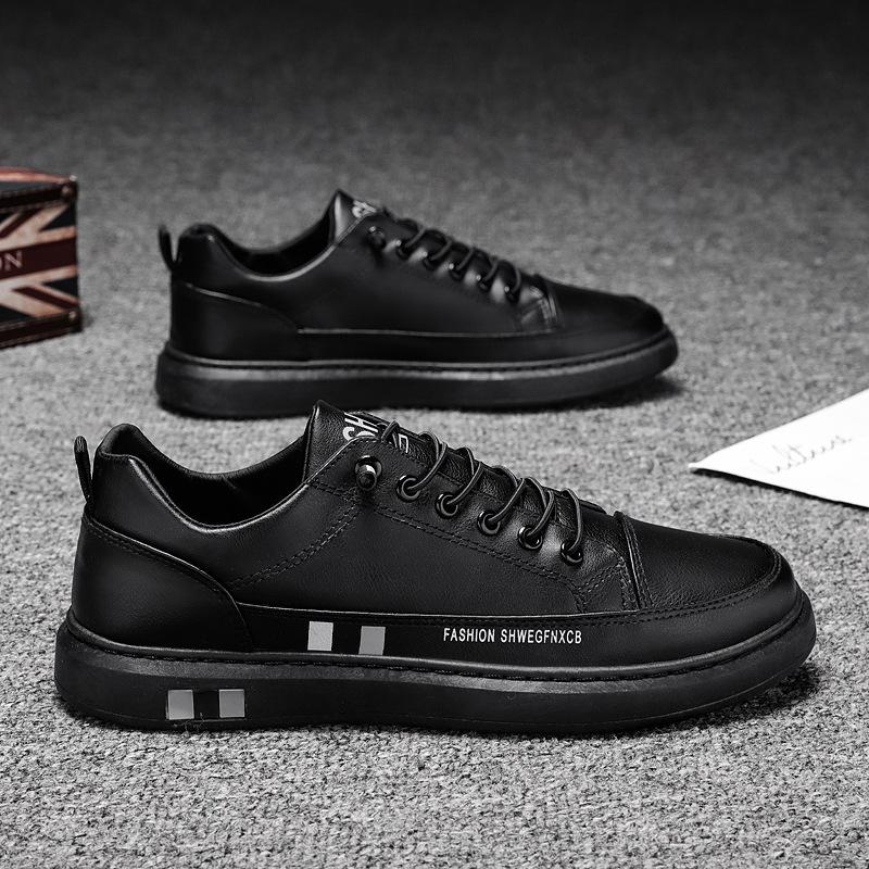 New Trendy Casual Men's Trendy Shoes White Shoes Leather Board Shoes Spring Breathable Little White Shoes Men