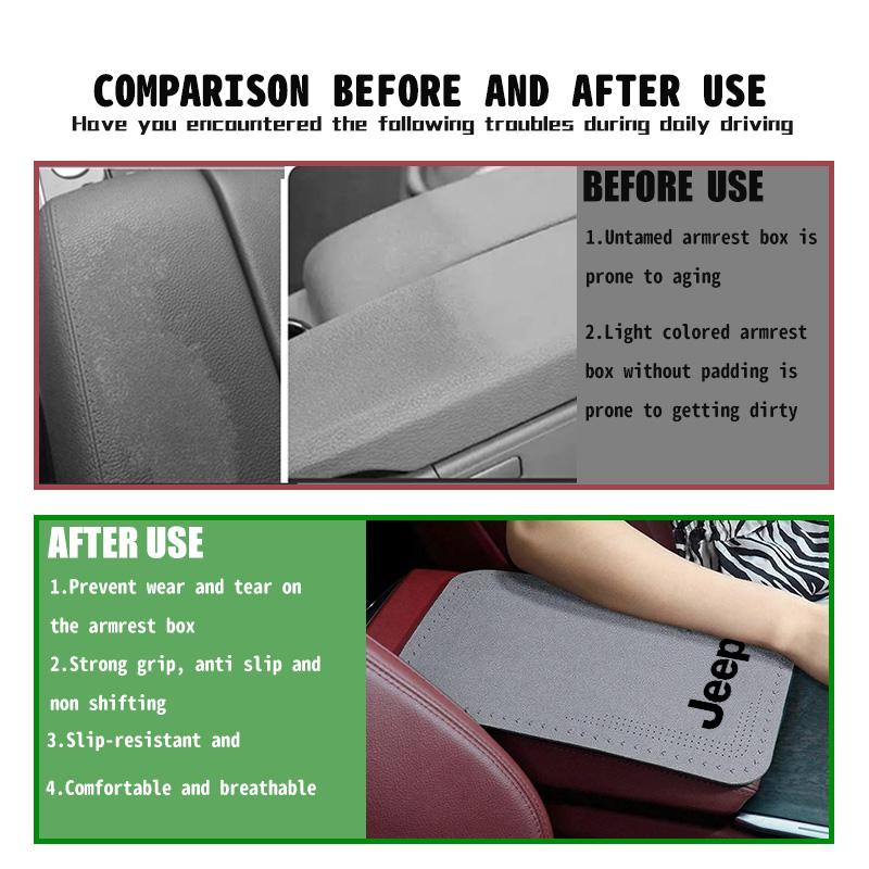 APK6 Universal Car Seat Armrest Pad Center Console Arm Rest Mat For Jeep Cherokee Patriot Liberty Wrangler JK JL Commander