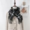 Autumn and Winter Student Couple Retro Imitation Cashmere Fringed Plaid Scarf Sweet Fashion Warm Scarf Shawl