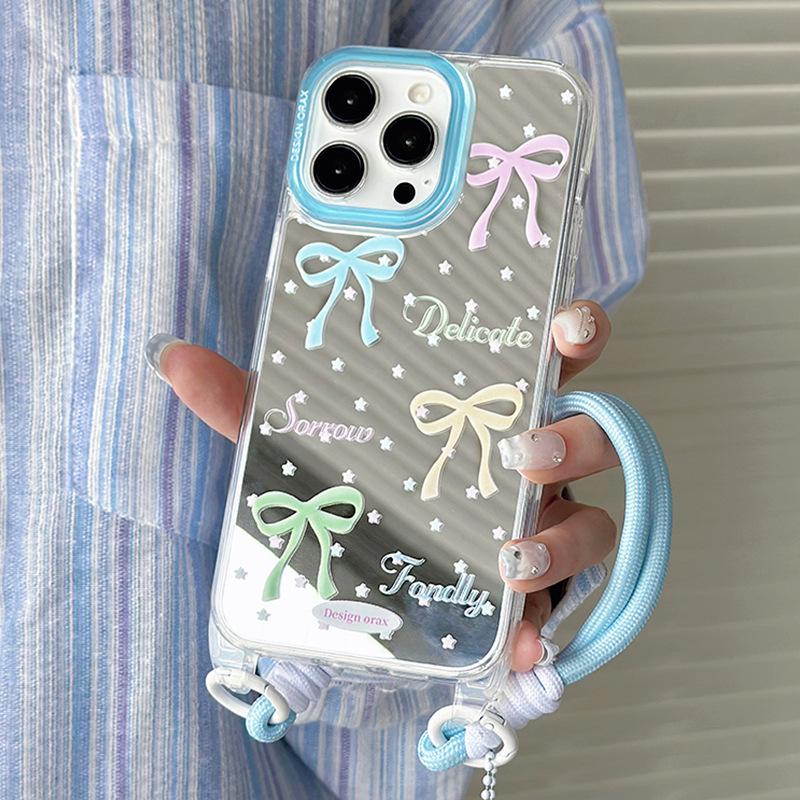 Zhitai 16 Pro Max Summer Mirror Shell для iPhone 15 Pro/14/13/12 с ремешком
