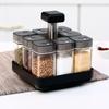 Rotating Seasoning Bottle Set Food Storage Jar Modern Design Clear Glass Food Storage Jar Seal,Coffee,Spice Container