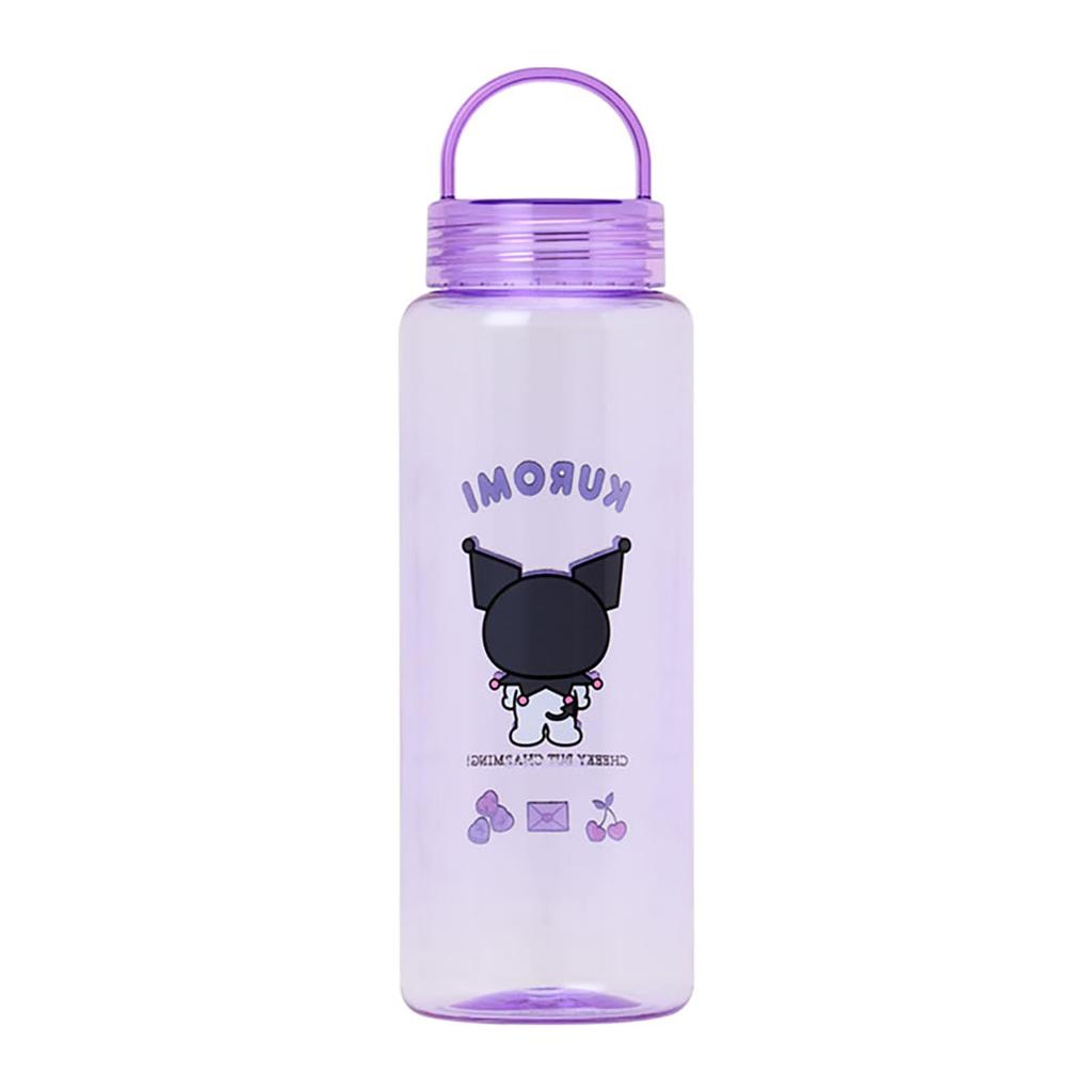 Sanrio Kuromi Clear Bottle with Body and Saturated Polyester Silicone Direct Drinking Cold Water Product 066001 Handle, Lid Resin, Gasket Rubber,