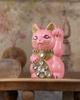 Кошка на удачу, ювелирное изделие, кошка-левша, кошка на удачу, кошка Манеки, украшение фэн-шуй, коробка для пожертвований, персиковый цвет (S-РАЗМЕР Розовый) Поднятый/Керамика_Счастливый (jw_S