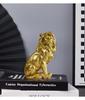 Elegant Male Lion Resin Ornament for Office or Home Decor