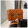 2024 New Trend Shoulder Bag European and American Retro Women's Bag Fashion Solid Color Small Square Bag Creative Lock Crossbody Bag Trend