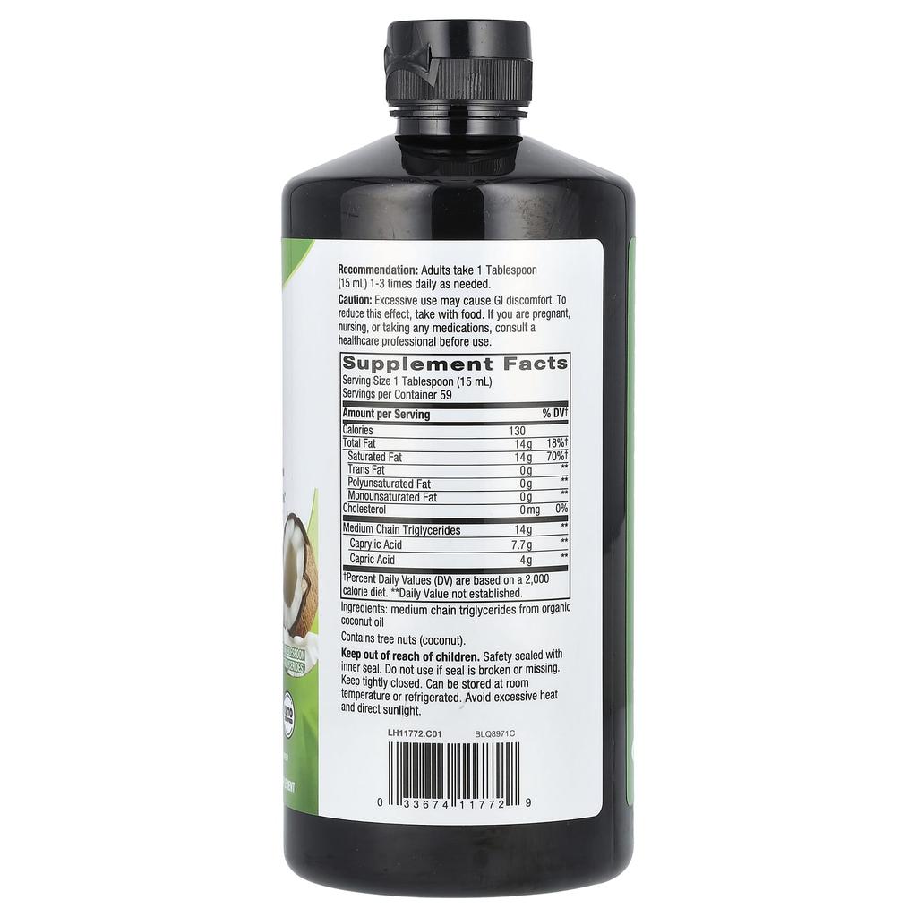 Nature's Way Organic Mct Oil, 887Ml(30Fl Oz)