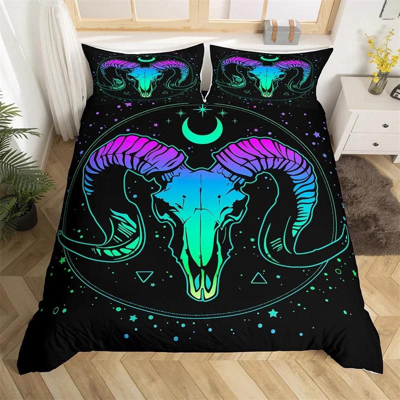 Пододеяльник с черепом быка King Western Cowboy Постельное белье Farmhouse Hat Shoes Покрывало из микрофибры Cactua Desert Покрывало из микрофибры