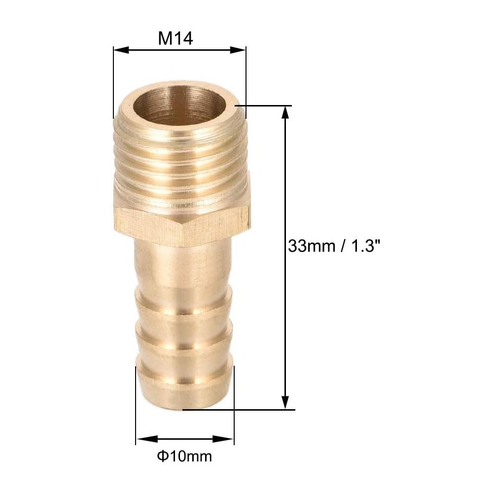2 шт. латунных штуцеров для шланга с метрической резьбой, штуцер для воздуха, воды, топлива, масла и инертных газов