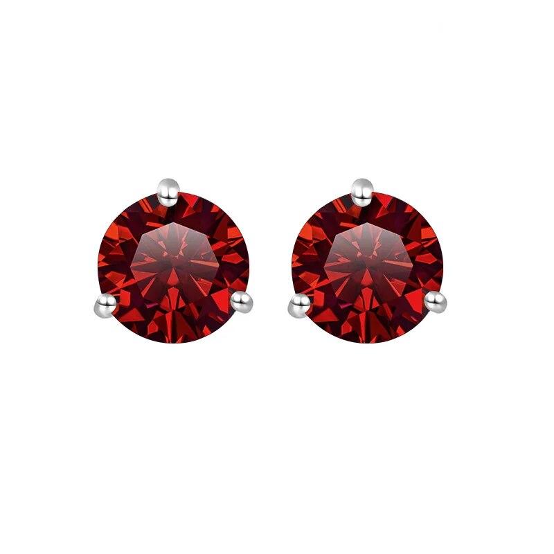 S925 Sterling Silver Round Anniversary Stud Earrings 0.5CT/1CT Trendy Style Moissanite Earrings For Women Couple Gift