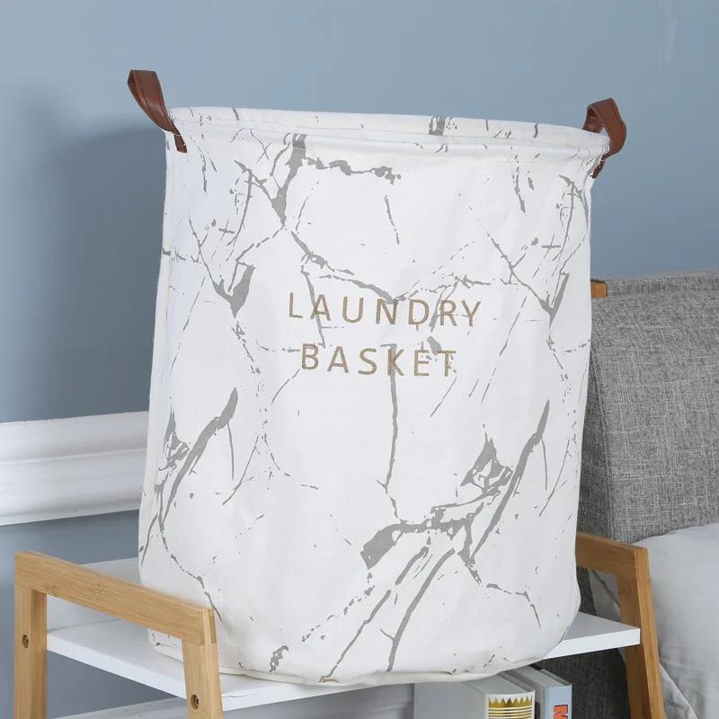 Складная корзина для одежды Сумка для белья Круглая сумка для хранения Одежда большой емкости Сумка для хранения игрушек Ведро для хранения Организатор Водонепроницаемость