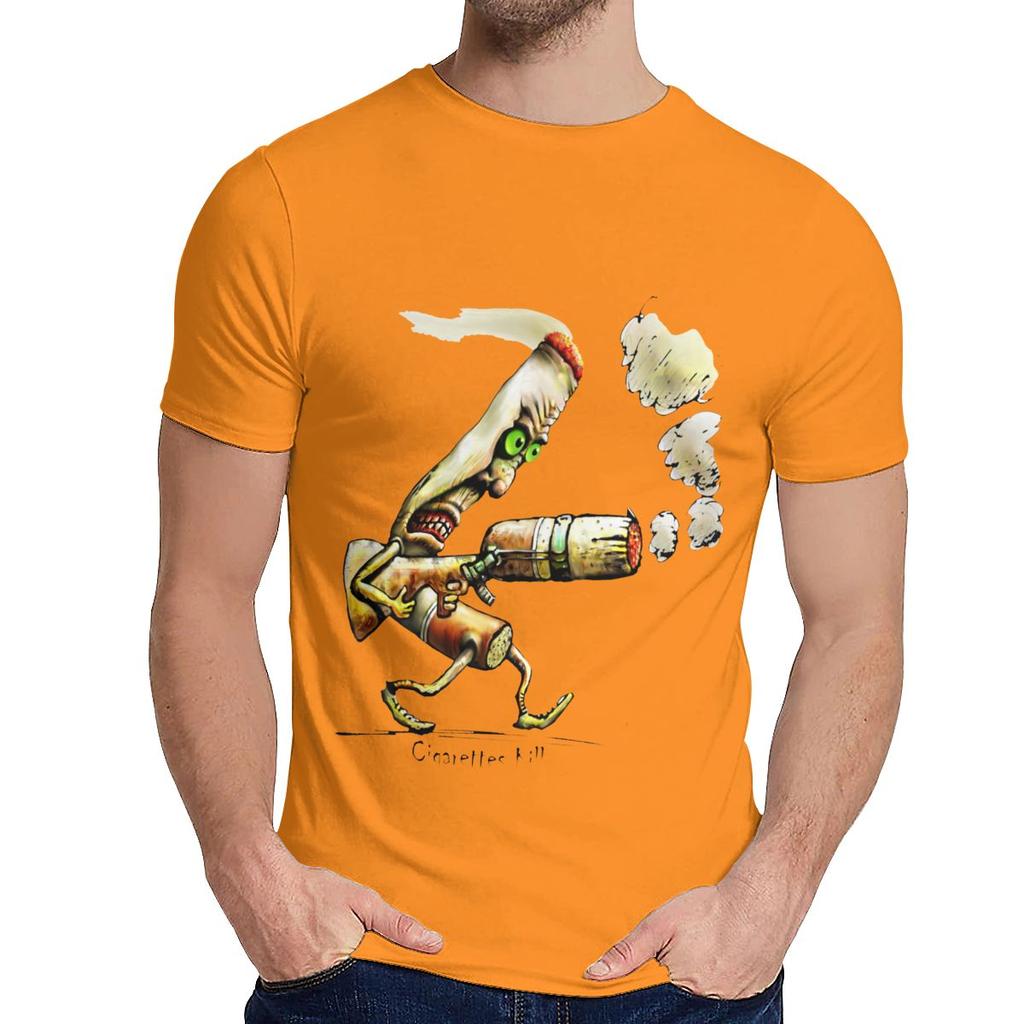 Streetwear Cigarettes Kill T Shirt Men Crazy Organic Cotton Camiseta Crewneck