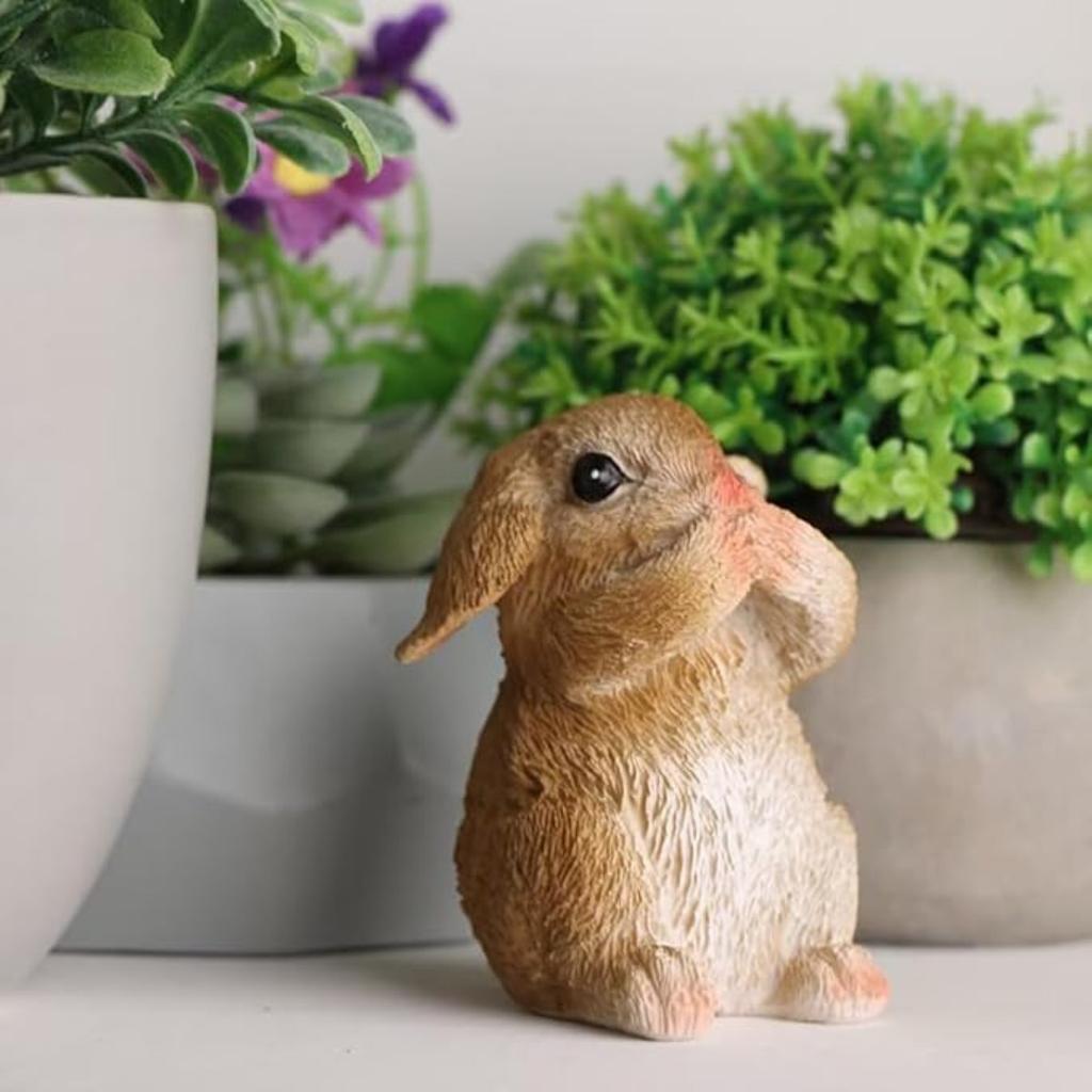 3 шт. смоляных украшений в виде кролика, пасхальные фигурки кроликов, садовая статуэтка кролика, садовая художественная скульптура для дома, патио, лужайки, пасхальные украшения, подарок на новоселье
