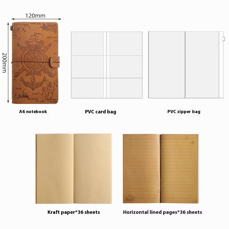 Vintage Strap Handbook Set Creative Note Diary Kraft Paper Notebook