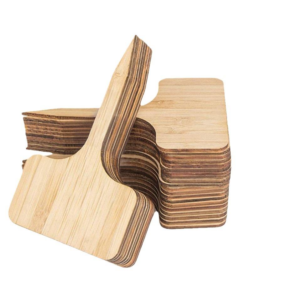 20/40/60Pcs Wooden Plant T-Type Labels Fruit Dessert Flower Pot Handwritten Marker Garden Seed Christmas Party Food Sign Tag