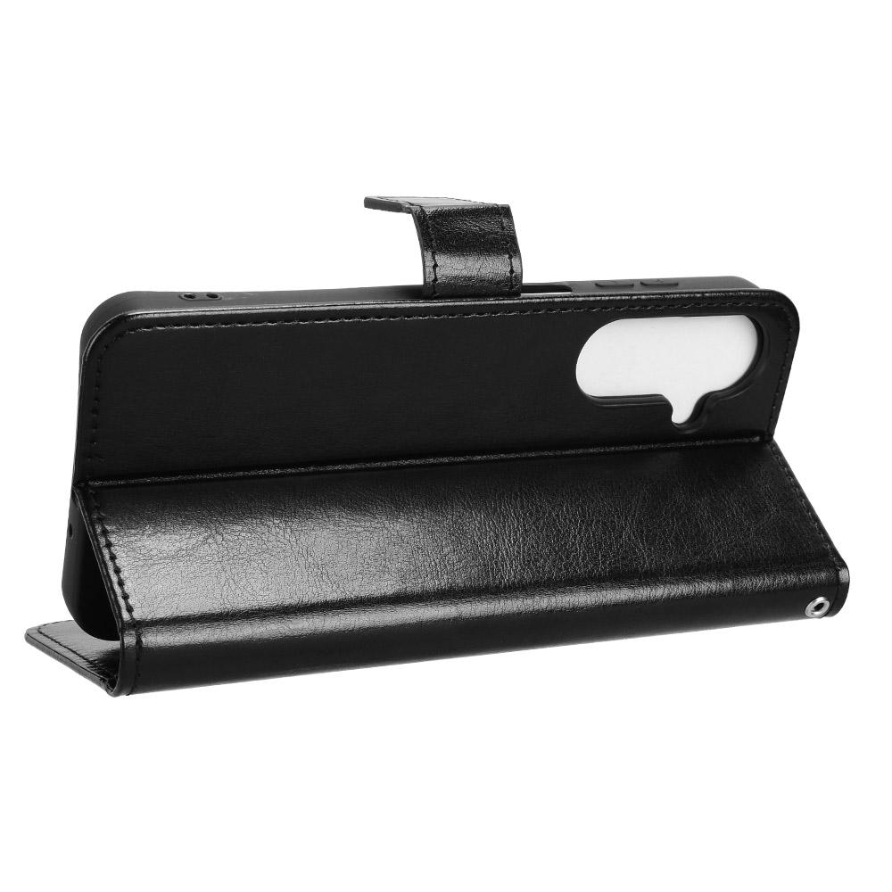 For Samsung Galaxy M36 5G PU Leather Case with Strap Crazy Horse Texture Phone Wallet Cover