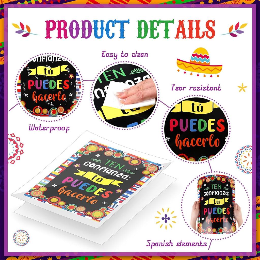 Outus 21 Pcs Hispanic Heritage Month Posters Spanish Bienvenidos Motivation pirational Posters International World Flag Bulletin Board Decoration for