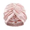 Adjustable Knotted Satin Hair Bonnet Double Layer Hair Wrap Women Hair Care Turban Satin Sleep Hat for Curly Straight Hair