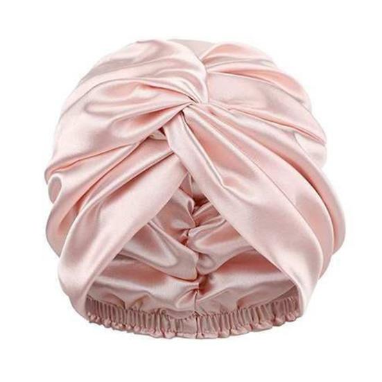 Adjustable Knotted Satin Hair Bonnet Double Layer Hair Wrap Women Hair Care Turban Satin Sleep Hat for Curly Straight Hair