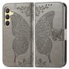 For Samsung Galaxy S25 Case with Strap Butterfly Pattern PU Leather Wallet Phone Cover