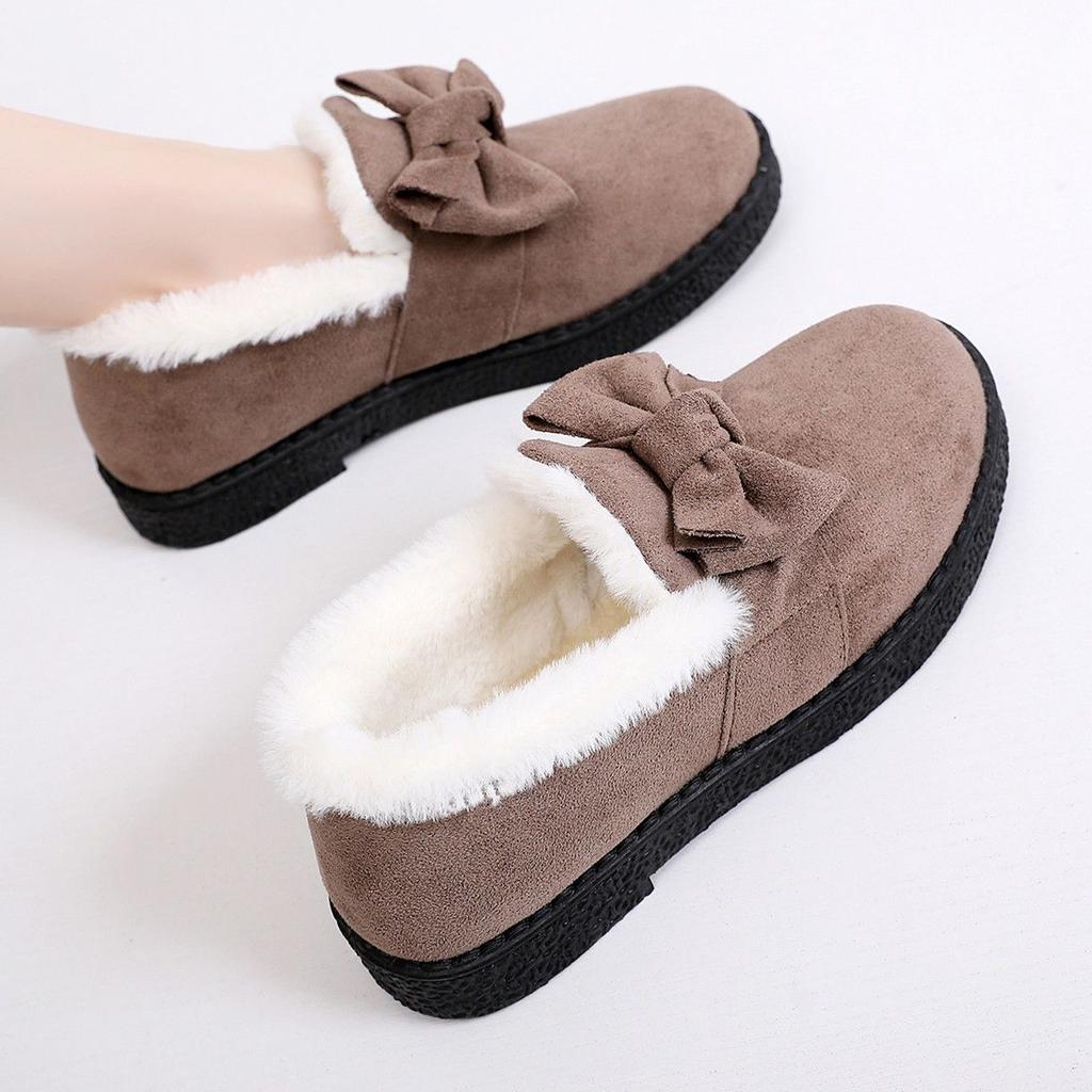 One-pedal Cotton Shoes Women's Velvet Thickened Warm Snow Boots Short Student Winter Women's Shoes Mother Middle-aged and Elderly Short Boots