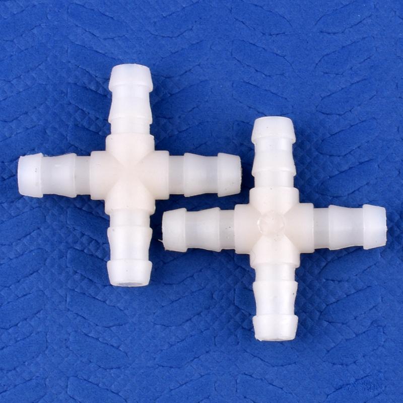 10 шт./лот пластиковый переходной тройник 8 мм 10 мм крестообразный 4-ходовой 5-ходовой соединитель 1/2" клапан ПВХ шаровой кран