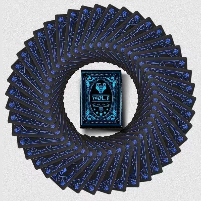 Waterproof PVC Pure Black Magic Box-Packed Plastic Playing Cards 54pcs Cards Set Deck Poker Classic Magic Tricks Tool Board Game