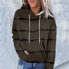Ladies Fashion Casual Long Sleeve Striped Print Hoodie