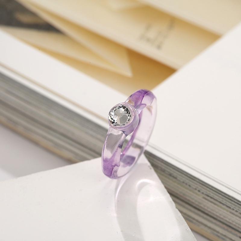 iF ME Корейские прозрачные акриловые кольца с бриллиантами, модные кольца на палец ярких цветов, женские ювелирные аксессуары, подарок