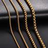 2/3/4/5 мм Позолоченная нержавеющая сталь Квадратная коробчатая цепь Роло Ожерелье Металлические украшения для женщин и мужчин Чокер 14 - 40 дюймов