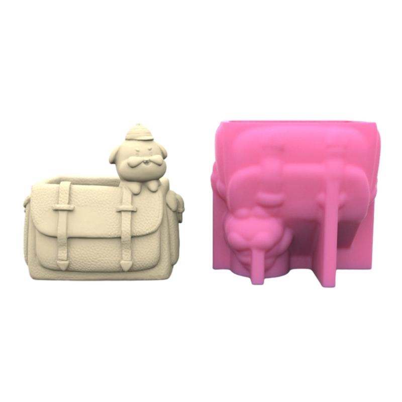Silicone Mold for Succulent Plant S Garden Statues Backpack Dog Flower Mold Unique Pen Holder Resin Molds