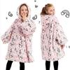 Custom Hooded Blanket Adults Kids Fleece Lined Thick Warm Winter Wearable