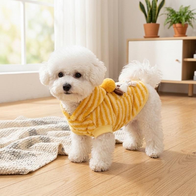 Fleece Dog Hoodie Winter Pet Dog Clothes Cute Cartoon Puppy Winter Coats Thin Warm Jacket Sweater Chihuahua Bichon Dog Pajamas