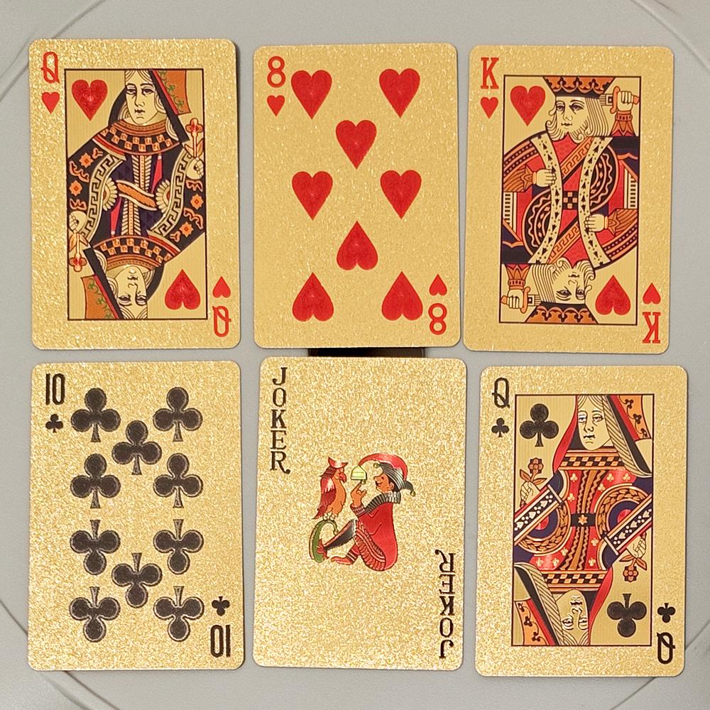 9*6см Коллекция Дубая: 54 карты для игры Премиум с золотым тиснением, водонепроницаемые - Элегантная колода для покера в стиле арабеск