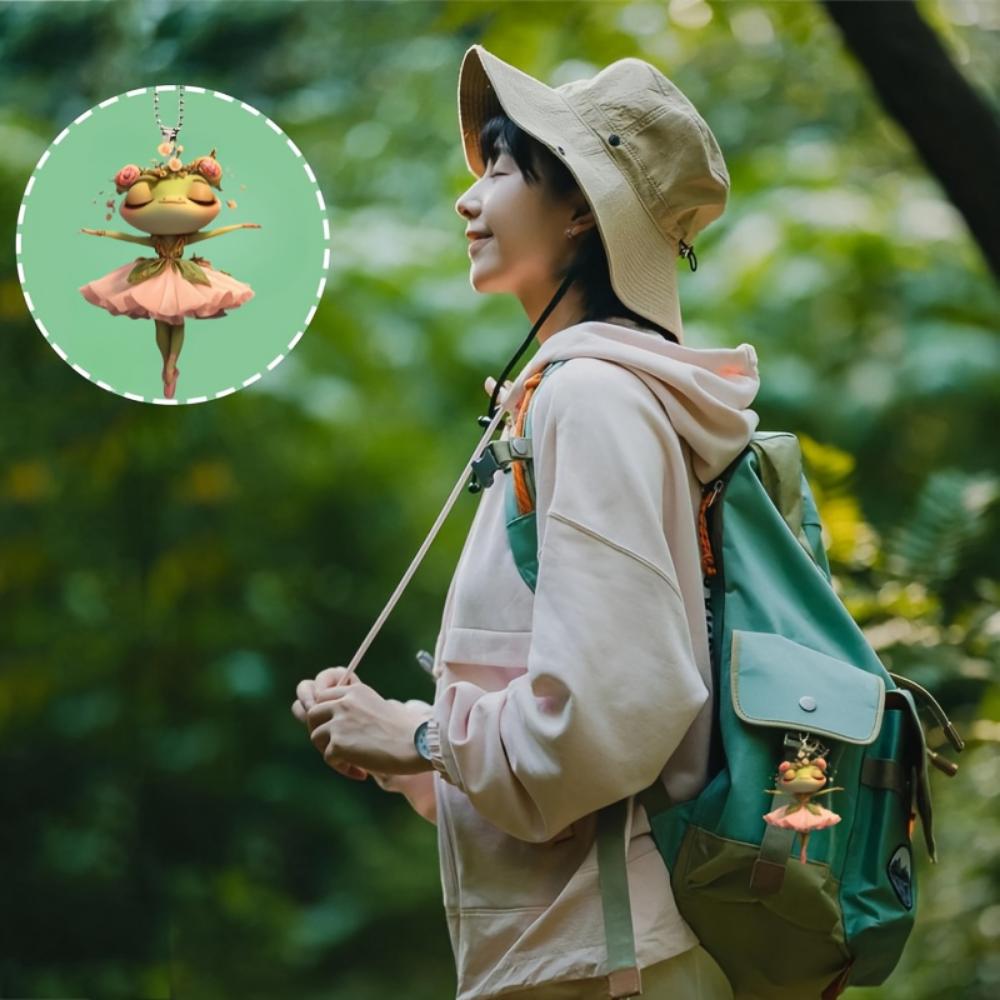 Милый брелок для ключей в виде танцующей лягушки из акрила, многофункциональный 2D-кулон для зеркал автомобиля, рюкзаков и праздничных украшений, для подарков на Рождество или день рождения