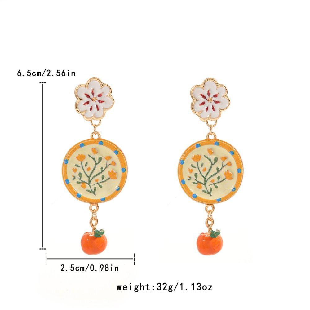 Painting Enamel Flower Dangle Earrings Creative Bohemian Dangle Earring Party