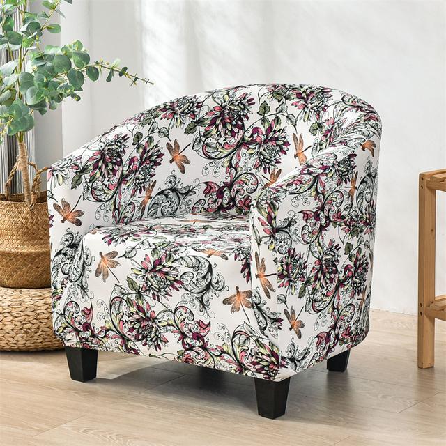Чехол на кресло для ванны с цветочным рисунком, чехол для одноместного дивана из спандекса, Чехлы для дивана в богемном стиле, эластичные чехлы для отеля, гостиной