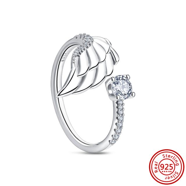 Новое весеннее кольцо с цветочным бантом и перьями, Корона клевера, сверкающее стерлинговое серебро 925 пробы, круглое кольцо, женское оригинальное европейское ювелирное украшение