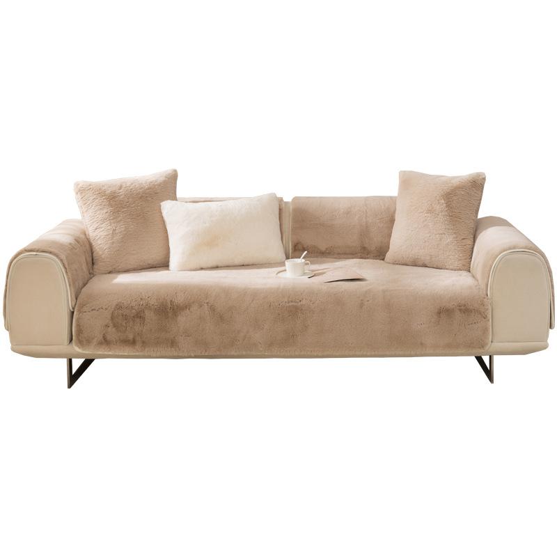 Non-Slip Sofa Cushion Four Seasons Universal Thickened Seat Cover Winter Anti-Rabbit Fur Simple Pouch