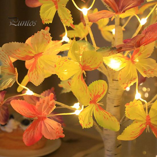 Освещенная искусственная береза светодиодная лампа-бабочка с самодельными регулируемыми ветками мягкое свечение настольная лампа украшение для вечеринки