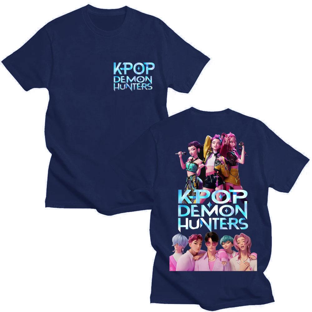 Фильм KPop Аниме Охотники на демонов Саджа Бойс Футболка Мужская Женская Модная С коротким рукавом Оверсайз Хлопок Повседневная Свободная Футболка Подарки для фанатов