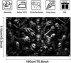 Mocsicka Halloween Skeleton Ghouls Banner (Black, 70.8x43.3 inch)