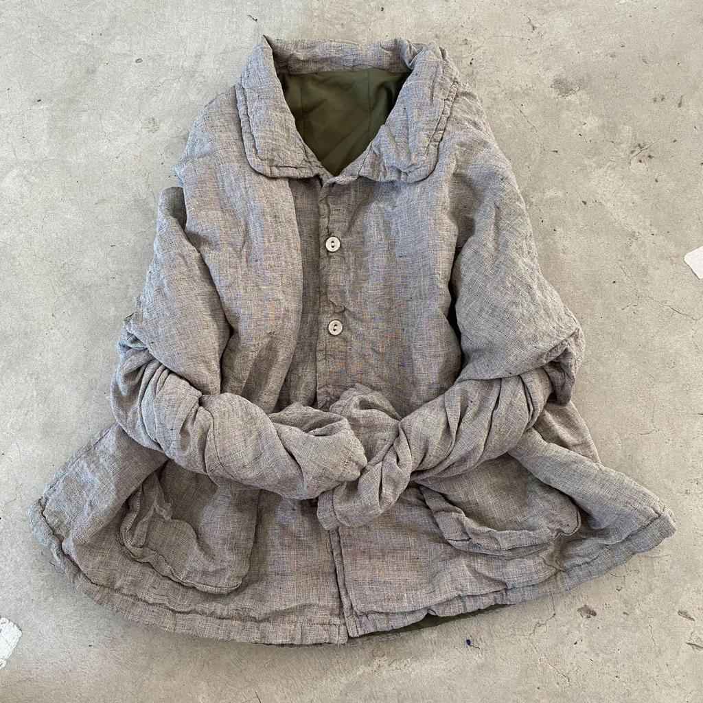 Johnature Женские пальто с отложным воротником в китайском стиле с длинным рукавом и пуговицами, зимние однотонные винтажные пальто