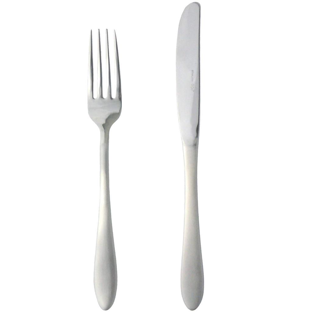 Nagao Steak Knife and Steak Fork Stainless Made in Japan Tsubame-Sanjo Set, 18-0 Steel,