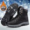 Зимние мужские ботинки для снега, ветро- и водонепроницаемые ботинки, супертеплые плюшевые мужские ботинки из хлопка, высокие мужские ботинки для походов, рабочая обувь